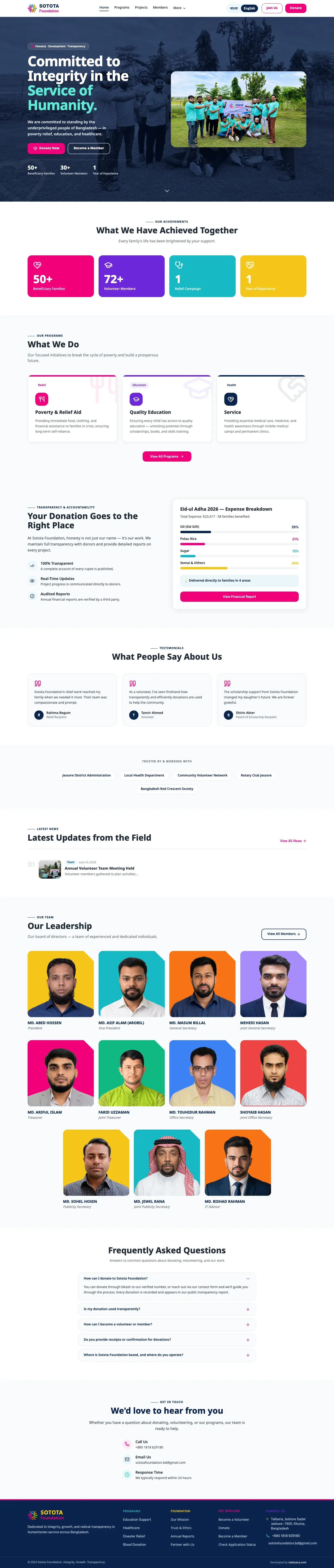 Sotota Foundation live site preview