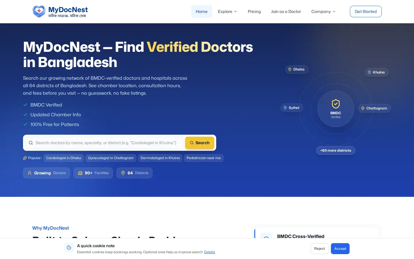 MyDocNest live site preview