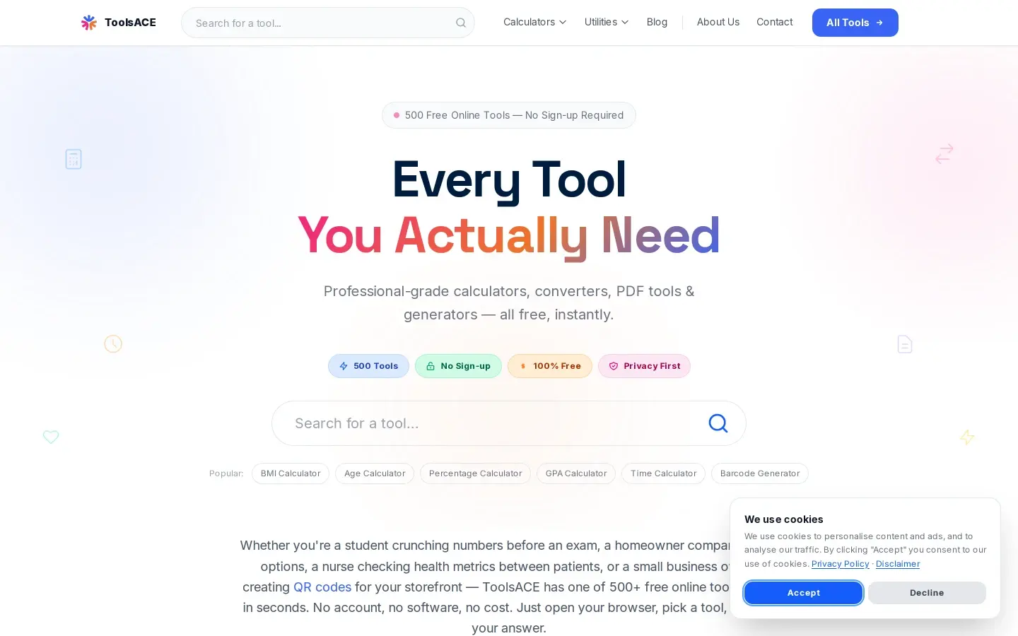 ToolsACE live site preview
